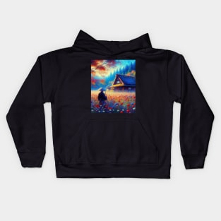 Japanese house - impressionism Kids Hoodie